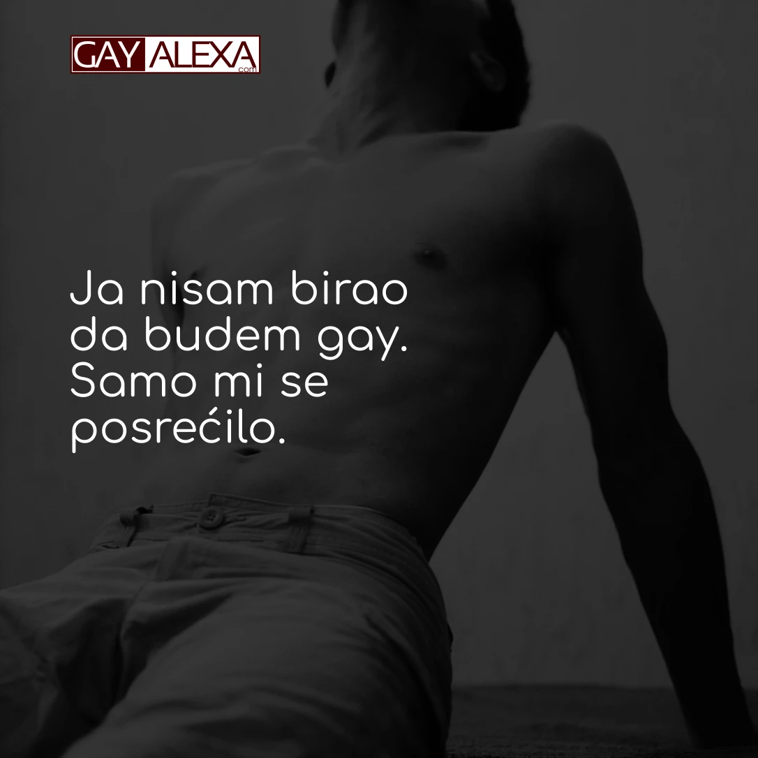 Ja nisam birao da budem gay. Samo mi se posrećilo.